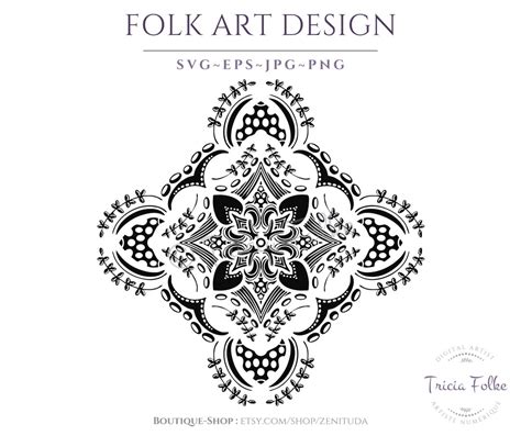 Vector Clipart Folk Art Design In Format Svg Png  Eps To Etsy Canada