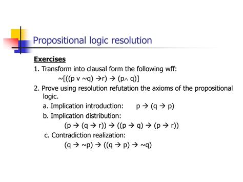 Ppt Propositional Logic Resolution Powerpoint Presentation Free