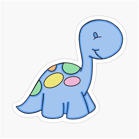 Cute Blue Dinosaur Sticker By Ellencarney13 Dinosaur Stickers Blue