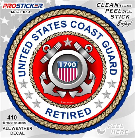 Amazon Com Prosticker V One United States Coast Guard Retired Uscg Decal Automotive