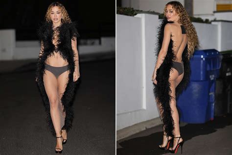 Rita Ora Goes Nearly Nude At Her Pre Grammy Party In Los Angeles