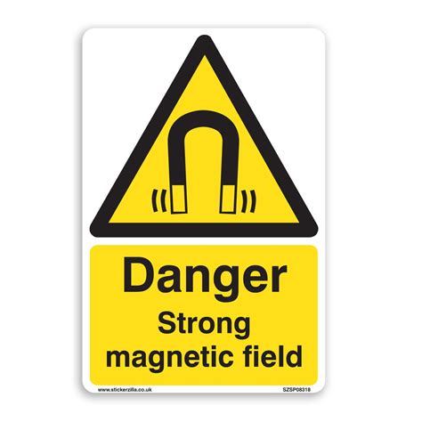 Danger Strong Magnetic Field Sign A4 200mm X 300mm Self Adhesive