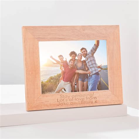 Engraved Wooden Photo Frame Message Gettingpersonal