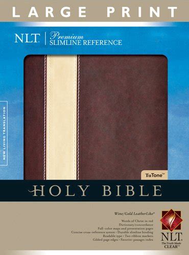 Premium Slimline Reference Bible Nlt Large Print Tutone Tyndale