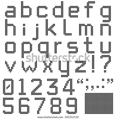 Pixel Font Lower Case Alphabets Numerals Stock Vector Royalty Free