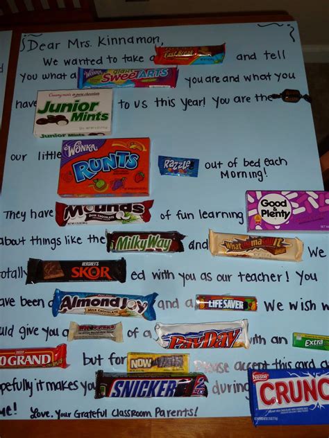 Thank You Card Using Candy Bars Elitetsonline