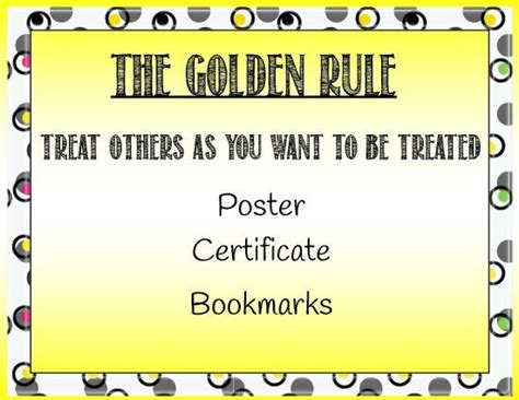 The Golden Rule With Printable Certificate