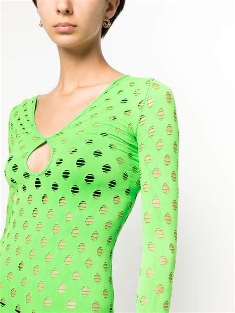 Maisie Wilen Long Sleeved Perforated Dress Farfetch