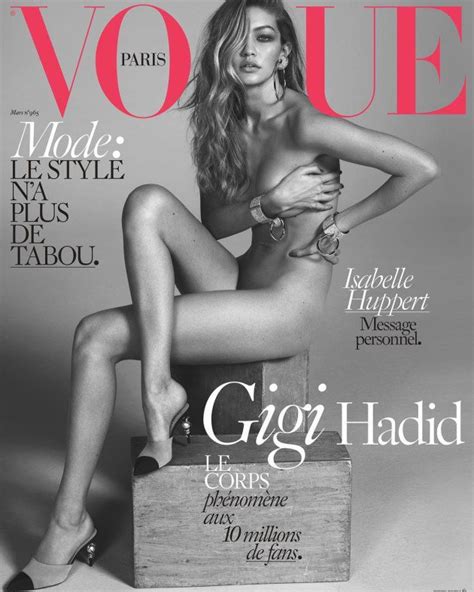 Gigi Hadid Covered Nude On Vogue Magazine Https T Co Pazeoragai