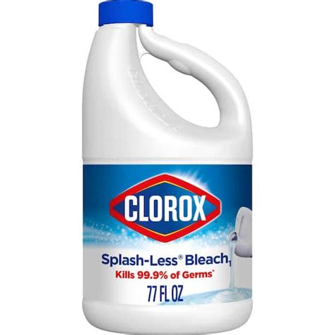 Clorox 77 Fl Oz Splash Less Regular Concentrated Disinfecting Liquid Bleach Cleaner 6 Pack C