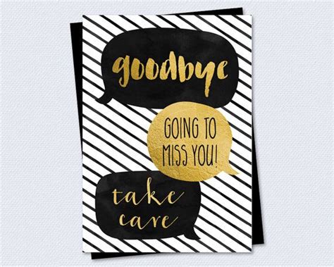 Printable Farewell Goodbye Card Goodbye Going To Miss You Take Care