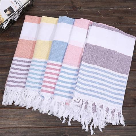Enipate Turkish Beach Towels Cotton Stripes Thin Bath Towel Travel