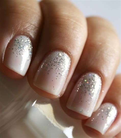White And Silver Glitter Nails Pictures Photos And