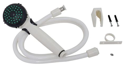 Shower hoses connect the main body of the shower to the head. Hand Held Shower Kits - Single Function, White With White ...