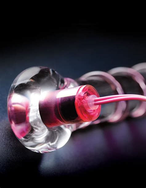 Curved G Spot P Spot Stimulation Vibrating Swirled Dildo Glass Probe