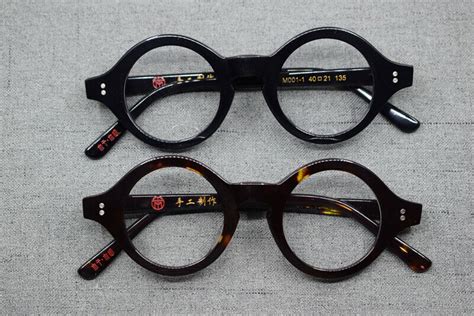 Hand Made Vintage Small 38mm Round Eyeglass Frames Acetate Unisex Optic Glasses Ebay