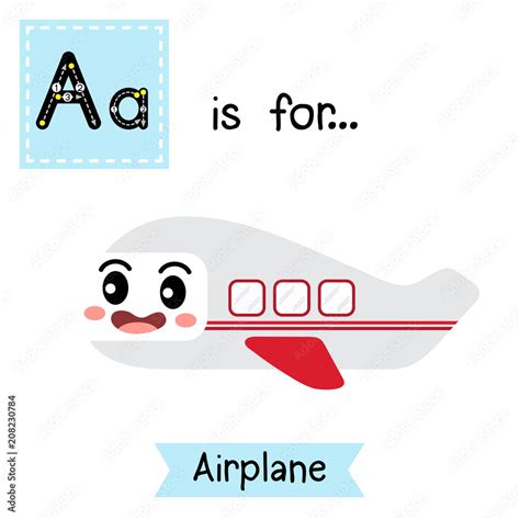 Letter A Cute Children Colorful Transportations Alphabet Tracing