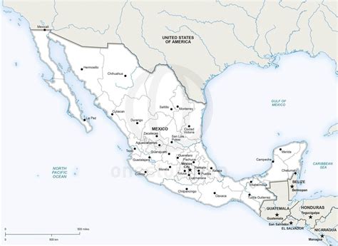 México Mapa Mexico Political Map Eps Illustrator Map Netmaps Mapas