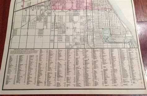 Original Large Map Of Chicago 1880s Free Shipping 1850203643