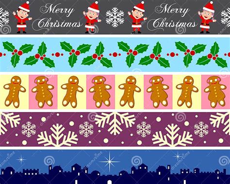 Christmas Borders Set 4 Stock Vector Illustration Of Festive 11439942