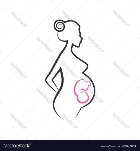 Sketch A Pregnant Woman Royalty Free Vector Image