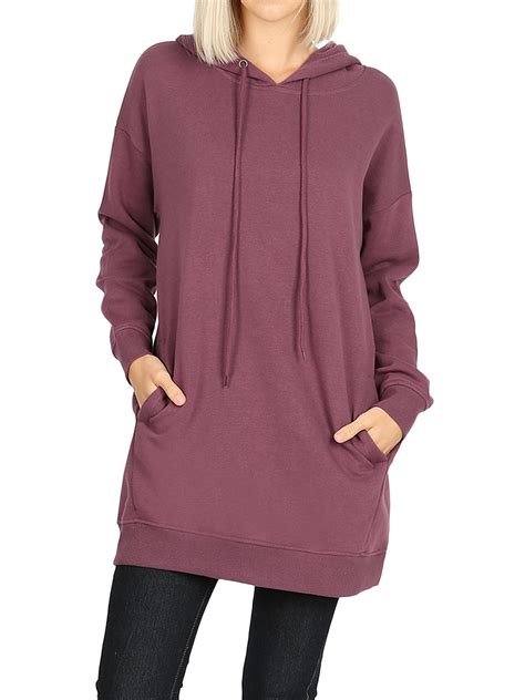 women oversized loose fit hoodie tunic sweatshirts top