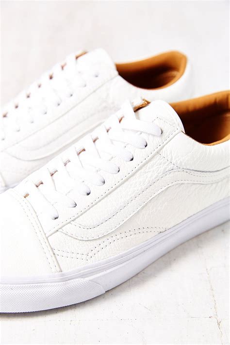 Lyst Vans Old Skool Premium Leather Low Top Womens Sneaker In White