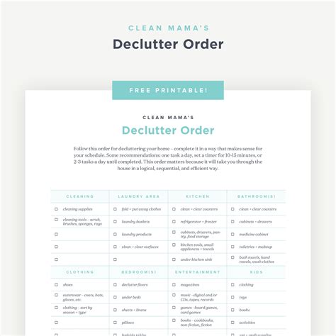 Free Printable Declutter Order Clean Mama Bloglovin