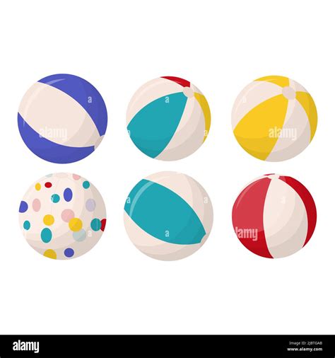 Collection Of Colorful Beach Balls Isolated On White Background Beach