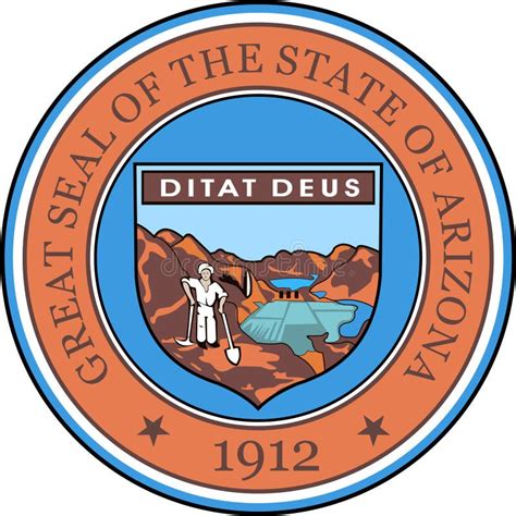 Coat Of Arms Of The State Of Arizona America Usa Stock Illustration
