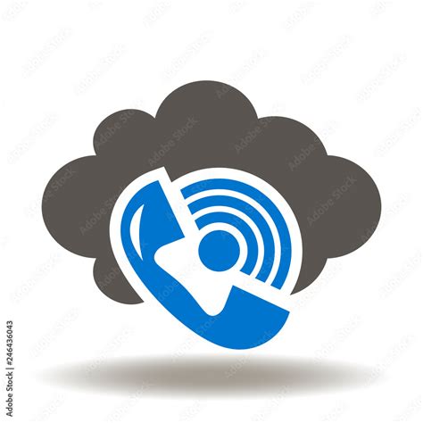 Cloud Handset Icon Vector Voip Web Ip Telephony Logo Internet