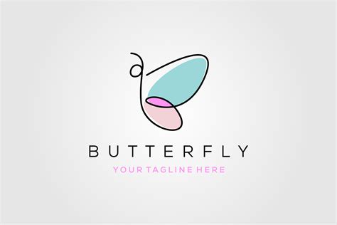Colorful Butterfly Line Art Logo Design Graphic By Lawoel · Creative