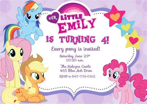 My Little Pony Birthday Party Invitation By Prettypaperpixels 799