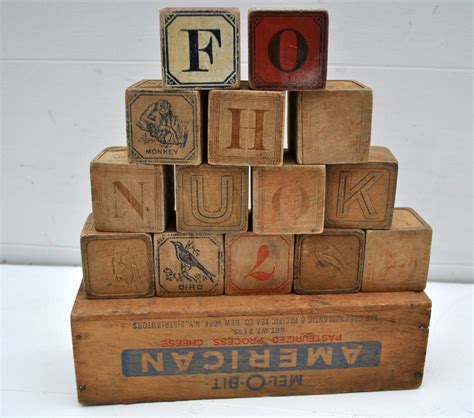 Vintage Wood Alphabet Blocks On Sale