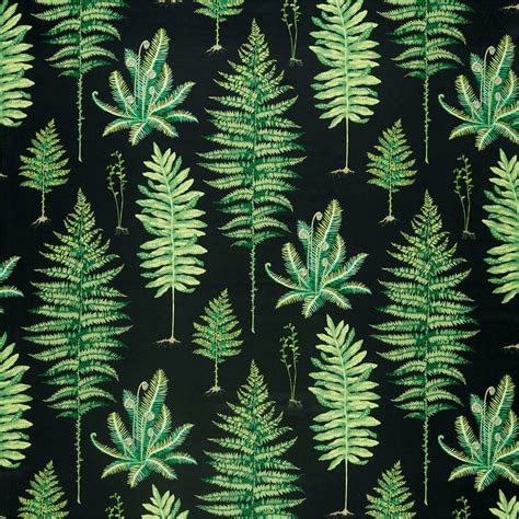 Fabric - Fernery Botanical Green/Charcoal - By Sanderson - 226577