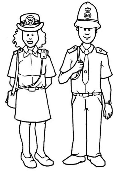 Coloring Pages Prek Police Officer Clip Art Library