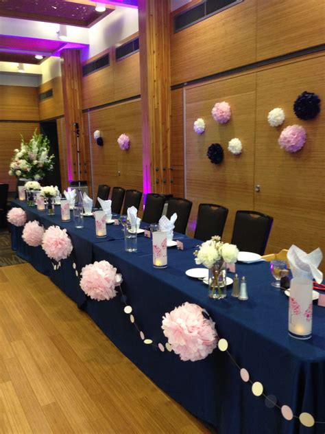 Head Table In Navy And Blush Serendipitouswed Yycwedding Real