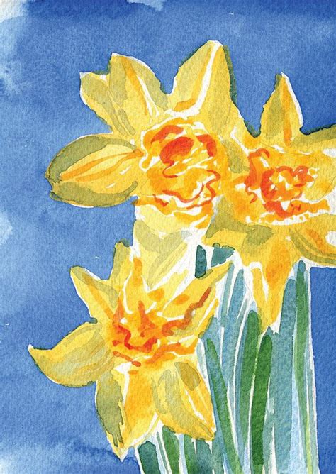 That's why making your own diy wedding invitations using templates is a smart way to save money. Watercolour Floral Daffodils A6 Blank Greeting Card // Spring | Etsy | Floral watercolor ...