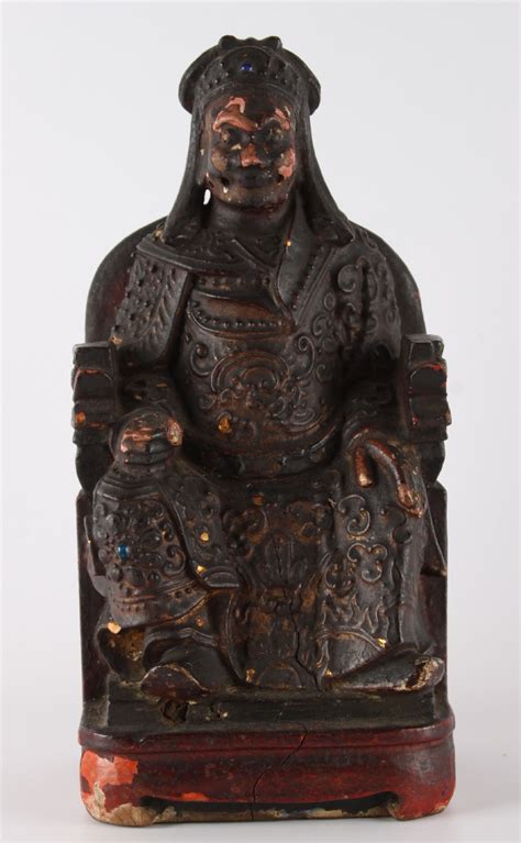 Sold Price: A carved wooden chair sitting priest, China, 19th century