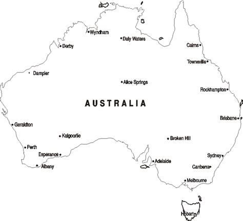 Australia capitals starred austrailia capital cities starred. australia4.gif (728×662) | Printable maps, Australia map, Maps for kids