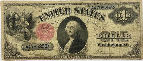 1880 1 Dollar Bill Large Size Old Us Paper Money Etsy