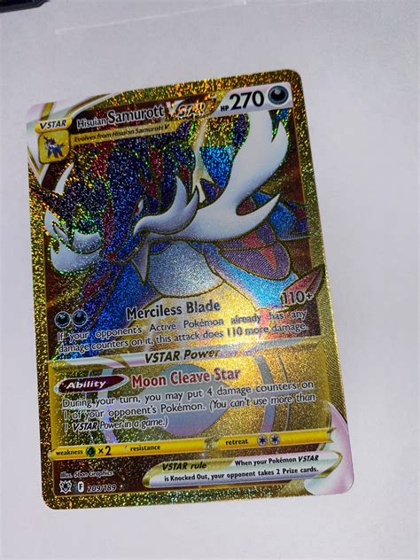 Hisuian Samurott Vstar Gold Rare Pokémon Card Holotrout