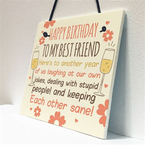 Funny Best Friend Birthday Card Friendship Ts Sign