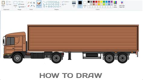 How To Draw Trailer Truck On Computer In Easy Steps Trailer Truck