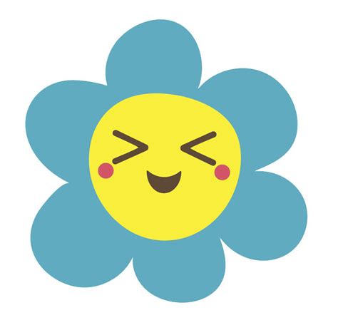 Happy Flower Emoji Blue Daisy Vinyl Decal Sticker Shinobi Stickers