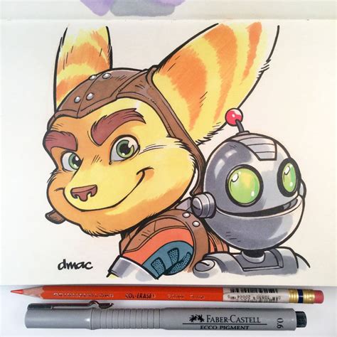 Ratchet And Clank By D Mac On Deviantart Cartoon Styles Art Sketch Book