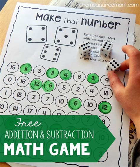Adding And Subtracting Games For 1st Graders