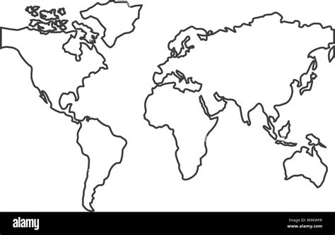 Mapa Del Mundo Planeta Tierra Globo Mapa Plano Continentes En Blanco