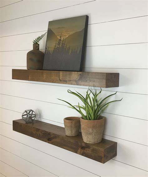 Floating Shelves Set Of Two Contemporary Rustic Floating Shelves