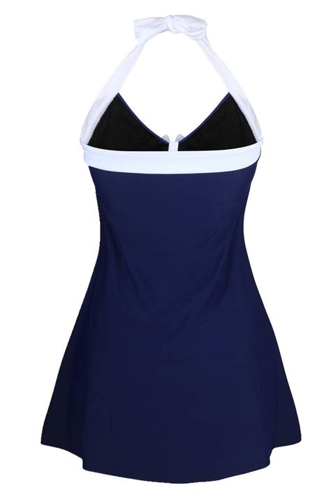 Dokotoo Womens Vintage Sailor Pin Up One Piece Skirtini Cover Up